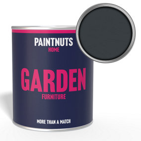 PaintNuts Garden Furniture Fence Shed Table Chairs for Wood Metal & Plastic Weatherproof Gloss Paint - Anthracite Grey - 1L