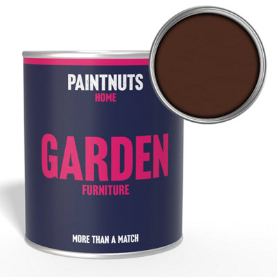 PaintNuts Garden Furniture Fence Shed Table Chairs for Wood Metal & Plastic Weatherproof Gloss Paint - Mahogany Brown - 2.5L