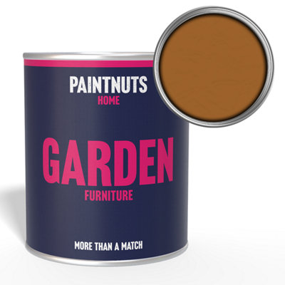 PaintNuts Garden Furniture Fence Shed Table Chairs for Wood Metal & Plastic Weatherproof Gloss Paint - Ochre Brown - 250ml