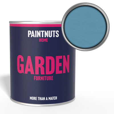 PaintNuts Garden Furniture Fence Shed Table Chairs for Wood Metal & Plastic Weatherproof Gloss Paint - Pastel Blue - 2.5L