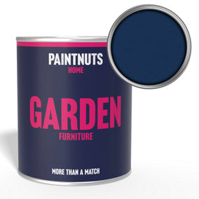 PaintNuts Garden Furniture Fence Shed Table Chairs for Wood Metal & Plastic Weatherproof Matt Paint - Cobalt Blue - 1L (RAL5013)