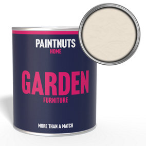 PaintNuts Garden Furniture Fence Shed Table Chairs for Wood Metal & Plastic Weatherproof Matt Paint - Cream - 2.5L (RAL9001)