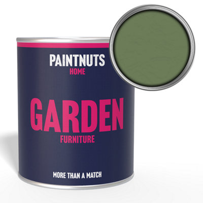 PaintNuts Garden Furniture Fence Shed Table Chairs for Wood Metal & Plastic Weatherproof Satin Paint - Resenda Green - 2.5L