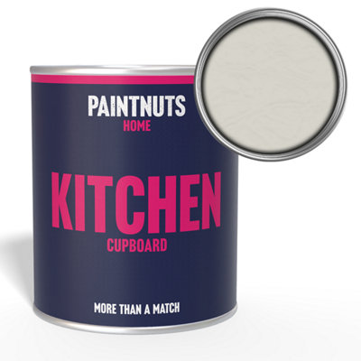 PaintNuts Solid Wood Laminated Kitchen Units Cupboard Cabinet Door Gloss Paint - Grey White - 500ml (RAL9002)