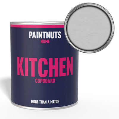 PaintNuts Solid Wood Laminated Kitchen Units Cupboard Cabinet Door Gloss Paint - Light Grey - 1L (RAL7035)