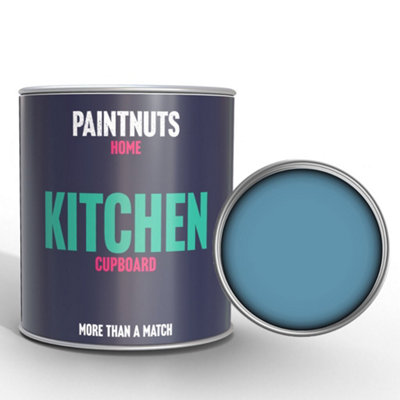 PaintNuts Solid Wood Laminated Kitchen Units Cupboard Cabinet Door Gloss Paint - Pastel Blue - 500ml