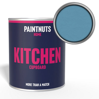 PaintNuts Solid Wood Laminated Kitchen Units Cupboard Cabinet Door Gloss Paint - Pastel Turquoise - 1L (RAL6034)