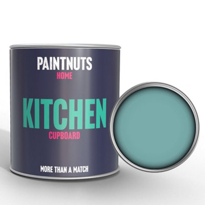 PaintNuts Solid Wood Laminated Kitchen Units Cupboard Cabinet Door Gloss Paint - Pastel Turquoise - 500ml