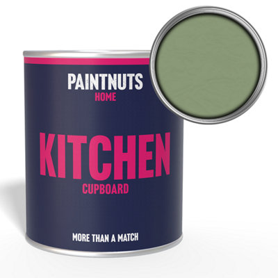 PaintNuts Solid Wood Laminated Kitchen Units Cupboard Cabinet Door Satin Paint - Pale Green - 250ml (RAL6021)