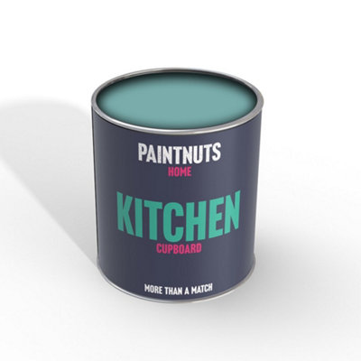 PaintNuts Solid Wood Laminated Kitchen Units Cupboard Cabinet Door Satin Paint - Pastel Turquoise - 250ml (RAL6034)
