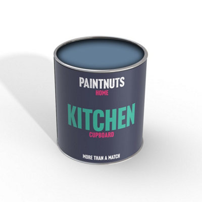 PaintNuts Solid Wood Laminated Kitchen Units Cupboard Cabinet Door Satin Paint - Pigeon Blue - 1L (RAL5014)