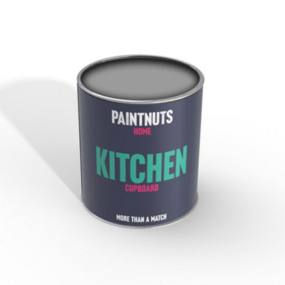 PaintNuts Solid Wood Laminated Kitchen Units Cupboard Cabinet Door Satin Paint - Signal Grey - 1L (RAL7004)