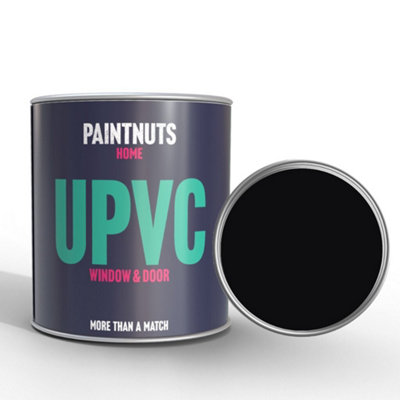 PaintNuts UPVC Door & Window Gloss Paint - Jet Black - 1L Tin