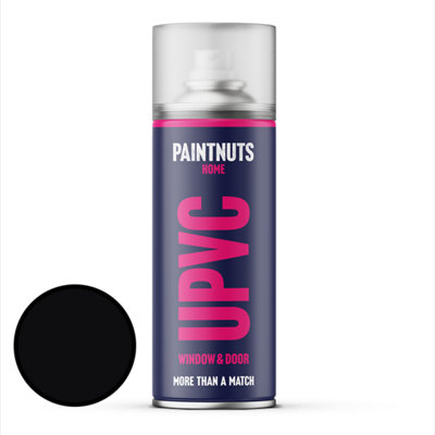 PaintNuts UPVC Door & Window Gloss Paint - Jet Black - 400ml Spray Can