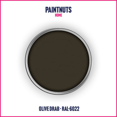 PaintNuts UPVC Door & Window Matt Paint - Olive Drab - 1L Tin (RAL6022)