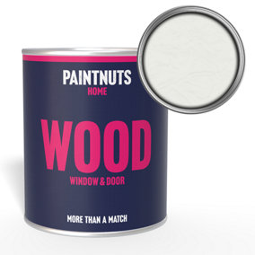 PaintNuts Wood Window Door Weatherproof Gloss Paint - Signal White - 1L (RAL9003)