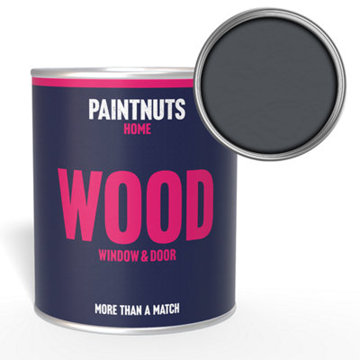 PaintNuts Wood Window Door Weatherproof Gloss Paint - Slate Grey - 2.5L (RAL7015)