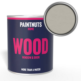 PaintNuts Wood Window Door Weatherproof Matt Paint - Silk Grey - 1L (RAL7044)