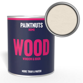 PaintNuts Wood Window Door Weatherproof Satin Paint - Cream - 1L (RAL9001)