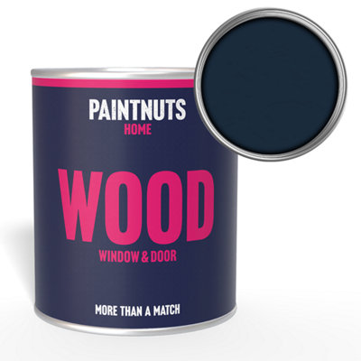 PaintNuts Wood Window Door Weatherproof Satin Paint - Steel Blue - 250ml (RAL5011)