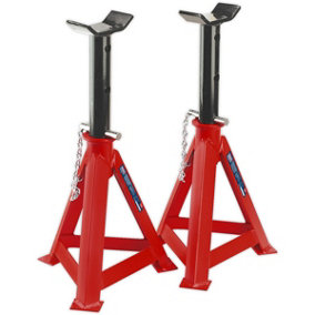 PAIR 10 Tonne Axle Stands - Full Width Crutch - 495mm to 735mm Working Height
