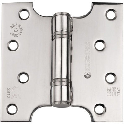 PAIR 102 x 127 x 3mm Parliament Hinge Bright Stainless Steel Internal Door
