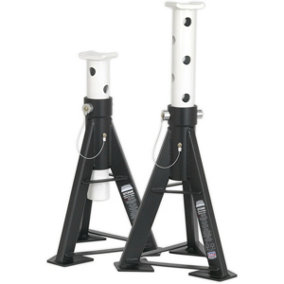 PAIR 12 Tonne Axle Stands - Heavy Duty Steel Frame - 487mm to 752mm Height