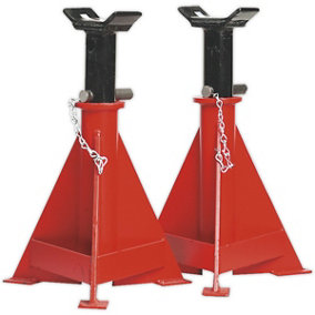 PAIR 15 Tonne Axle Stands - Full Width Crutch - 528mm to 765mm Working Height
