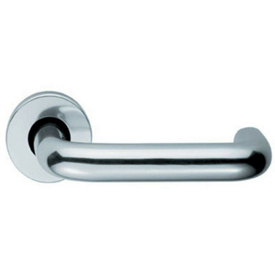 PAIR 19mm Round Bar Safety Lever Concealed Fix Round Rose Polished Aluminium