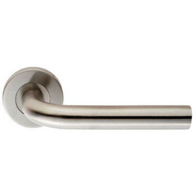 PAIR 19mm Straight Round Bar Handle on Round Rose Concealed Fix Satin Steel Price Comparisons | Compare The Build