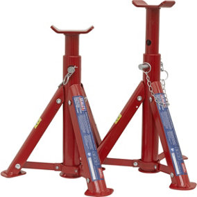PAIR 2 Tonne Folding Axle Stands - Steel Construction - 366mm Max Height