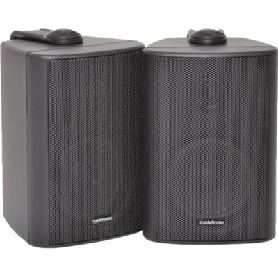 Pair 3" 2 Way Compact Stereo HiFi Speakers 60W 8Ohm Black Mini Wall Mounted ABS
