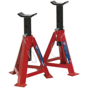 PAIR 5 Tonne Axle Stands - Pin & Chain Load Support - 500mm Max Height