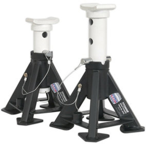 PAIR 7 Tonne Heavy Duty Axle Stands - 354mm Max Height - Pin & Chain Support