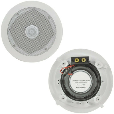 Pair 75W Directional Tweeter Ceiling Speaker 6.5" 8Ohm 2 Way Adjustable HiFi