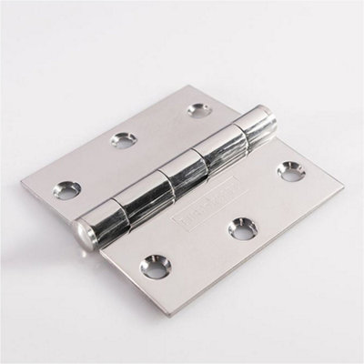 PAIR 76 x 76 x 2mm Standard Bearing Door Hinge Bright Stainless Steel