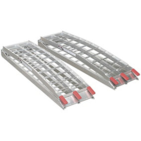 PAIR Aluminium Loading Ramps - 680kg Capacity Per Pair - Folding Design