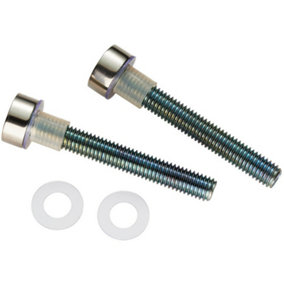 PAIR Bolt Cap Fixing Pack for 16mm Pull Handle Bright Stainless Steel