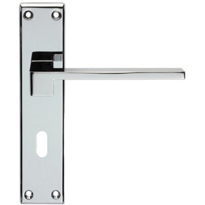 PAIR Flat Straight Lever On Lock Backplate Door Handle 180x40mm ...