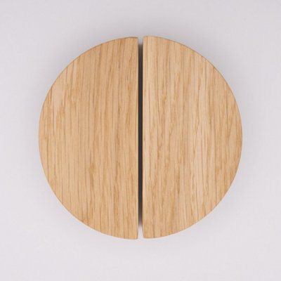Pair Half Moon Cabinet Oak Handles and Drawer Pulls 100mm