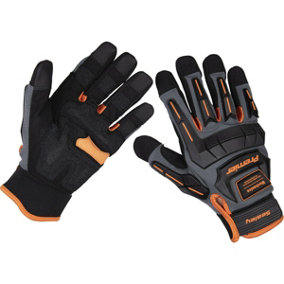 PAIR Mechanics Anti-Collision Gloves - Large - Knuckle & Finger Protection