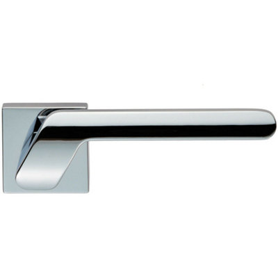 PAIR Modern Angled Handle on Square Rose Concealed Fix Polished Chrome Price Comparisons | Compare The Build