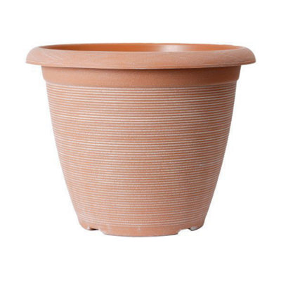 Pair of 10" Helix Powdered Clay Planters Containers For Growing Garden Flowers