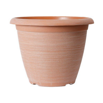 Pair of 16" Helix Powdered Clay Planters Containers For Growing Garden Flowers