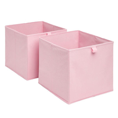 Pair of 2 Folding Storage Organiser Cube Home Laundry Box