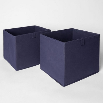 Pair of 2 Folding Storage Organiser Cube Home Laundry Box