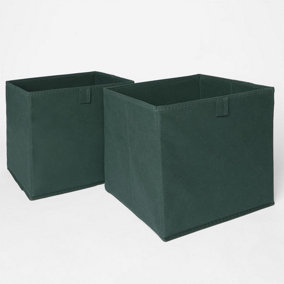Pair of 2 Folding Storage Organiser Cube Home Laundry Box