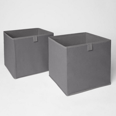 Pair of 2 Folding Storage Organiser Cube Home Laundry Box