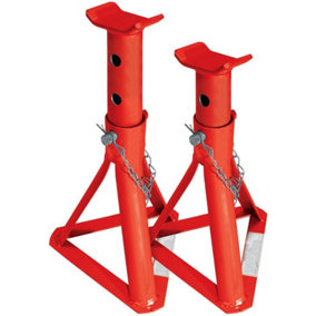 Pair of 2 Tonne Heavy Duty Steel Adjustable Fixed Base Axel Stands