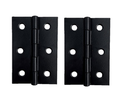 Pair of 3" Butt Hinges - Matt Black